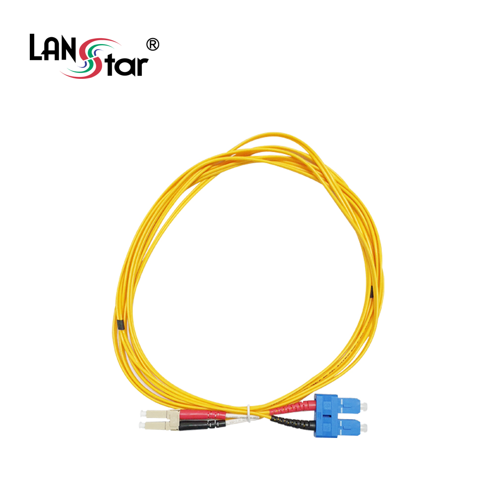 광케이블, 싱글모드(S／M), SC-LC, 15M 노랑색