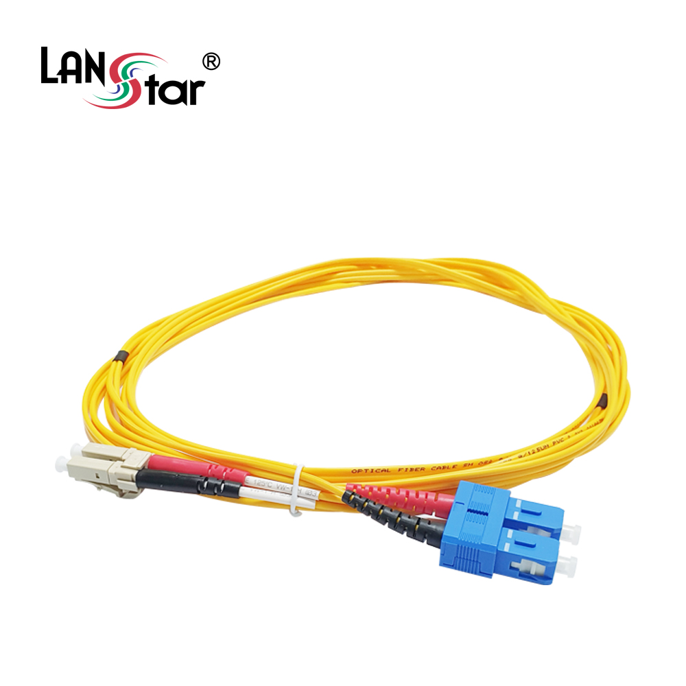 광케이블, 싱글모드(S／M), SC-LC, 30M 노랑색