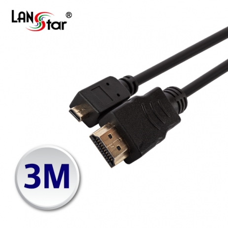 D[10243]HDMI 마이크로케이블, HDMI A／M-Micro D／M, 4K 60Hz, 3M