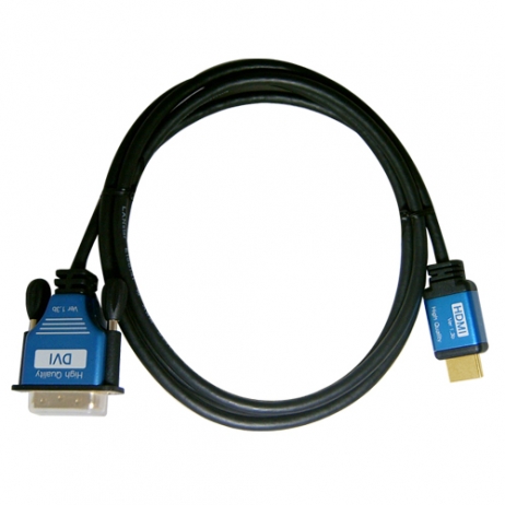 DVI 블루메탈 케이블 , DVI／M-HDMI19／M, Blue, 4K 60Hz, 5M