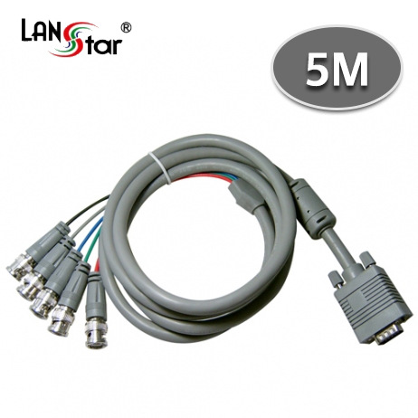 RGB모니터케이블 HDB15P／M-BNC 5구 5M