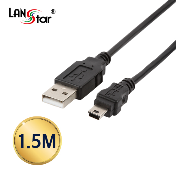USB2.0미니케이블, USB A／M-5PIN Mini, 1.5M