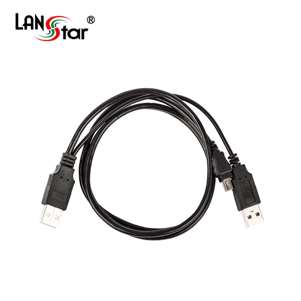 USB2.0미니파워케이블 , USB A／M*2-5PIN Mini, 1M