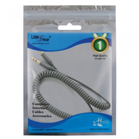 AUX스테레오케이블, 3.5ST M/M, 차량용Coiled, 2M