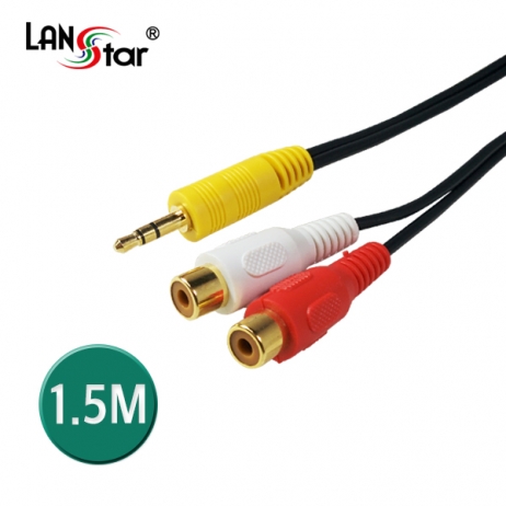 AV케이블 ,2RCA／F-3.5ST／M, 3pi, 1.5M