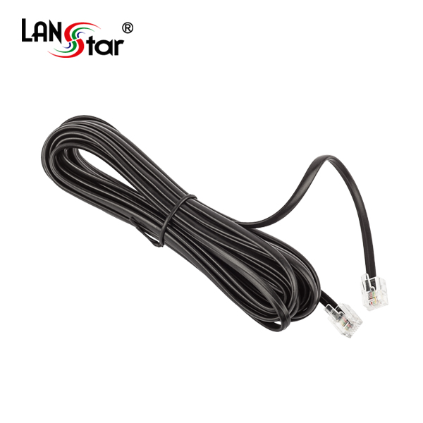 전화선 케이블, RJ12, 6P4C, Black, 5M