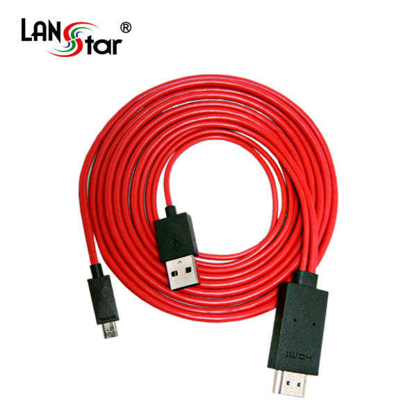 [LANstar] 모바일 MHL케이블, 삼성갤럭시S3, Note2용 HDMI 컨버터, 2M[10618]