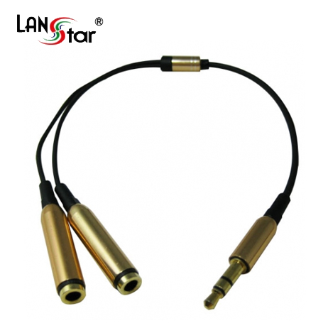 모바일 스테레오변환케이블, 3.5ST/M-2*3.5ST/F, 고급형 메탈, 0.15M