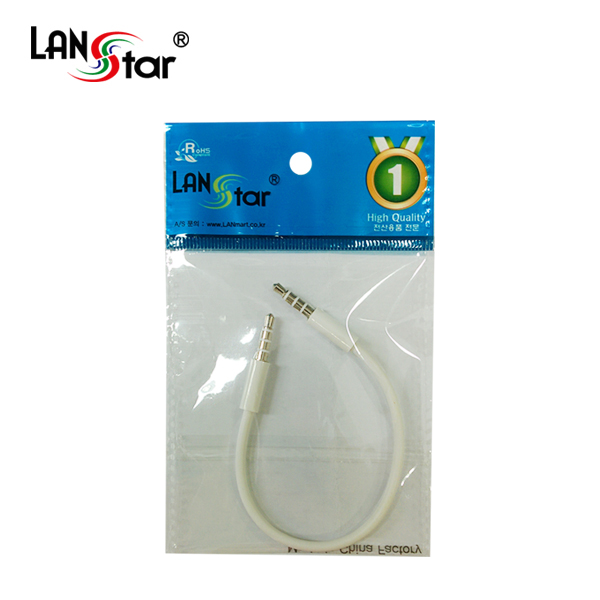 모바일 스테레오변환케이블, 3.5ST M/M, 4극 애플용, 0.15M