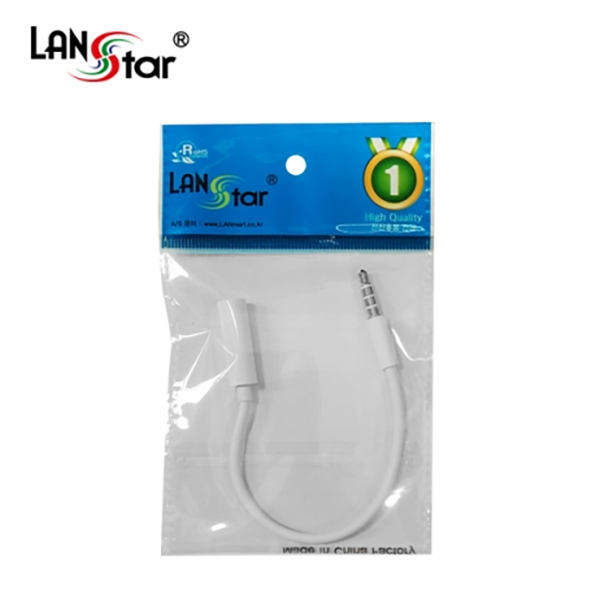 모바일 스테레오변환케이블, 3.5ST M/F, 4극 애플용, 0.15M