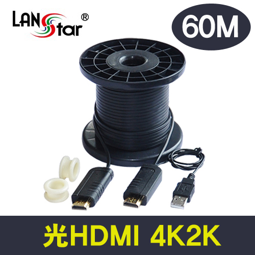 광 hdmi 1.4 광케이블 , HDMI 19P M/M, Black, Optical, 60M