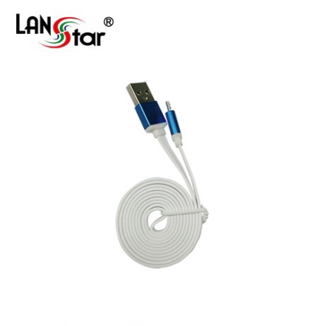 삼성/LG용 USB TO 마이크로 B 평면 충전 데이터 블루메탈 케이블 1M