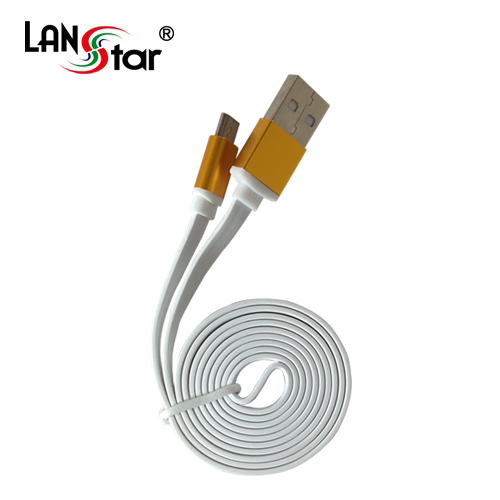 삼성/LG용 USB TO 마이크로 B 평면 충전 데이터 골드메탈 케이블 1M