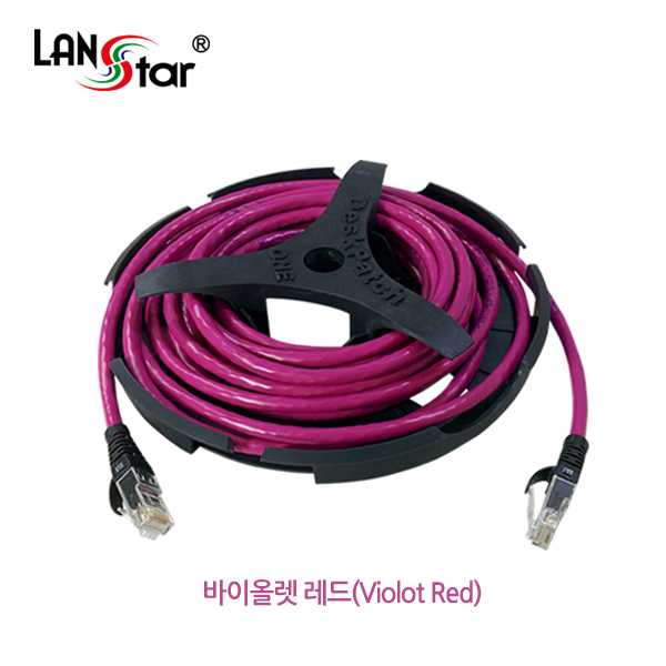 DESKPATCH CAT.6A, 10G UTP, with Cable Holder(홀더) 5M - Violet Red