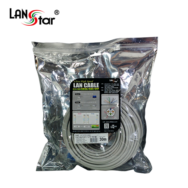CAT.6A UTP/CAT.7 UTP 케이블, 26AWG COPPER, 500MHZ, 10G, 30M