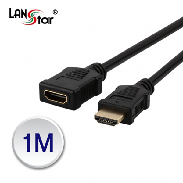HDMI 1.4케이블, 19P M／F, Black, 4K 60Hz, 1M