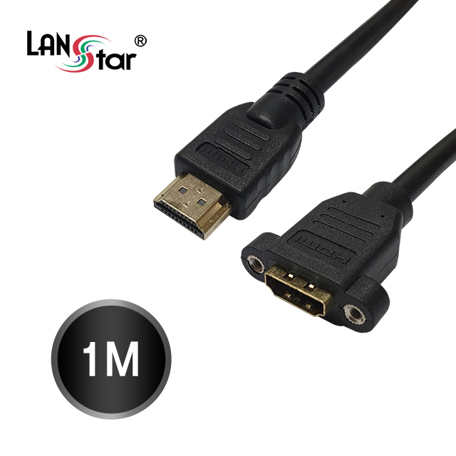HDMI 판넬형케이블 19P M/F SCREW 나사고정, 4K*2K 60Hz, 1M