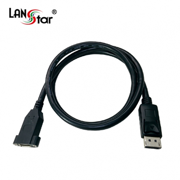 디스플레이 판넬형 케이블, DP/M TO DP/F, Screw, Black, 1M
