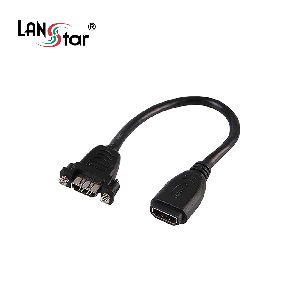 HDMI 판넬형 케이블, HDMI/F TO HDMI/F, Screw, Black, 0.2M