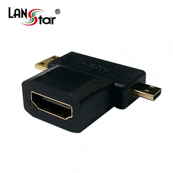 HDMI 멀티 젠더, HDMI A/F TO C/M or D/M, Black