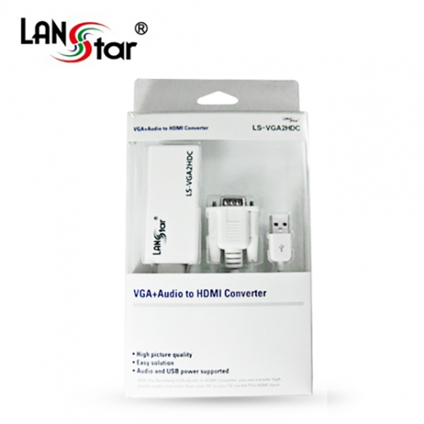 VGA TO HDMI 컨버터 케이블 타입 (오디오지원) 0.12M