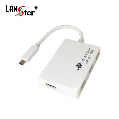 [USB 3.1] HUB, USB 3.1 C/M- USB3.0 4Port, White