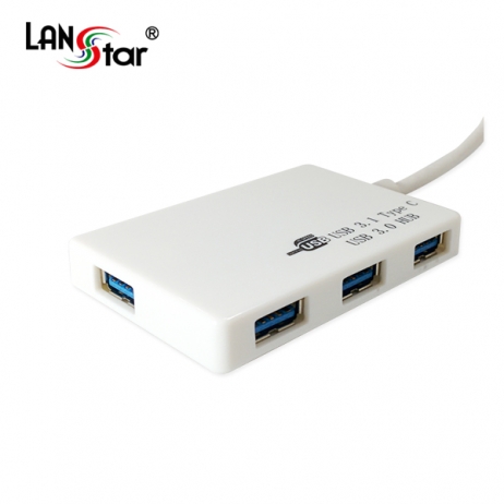 [USB 3.1] HUB, USB 3.1 C/M- USB3.0 4Port, White