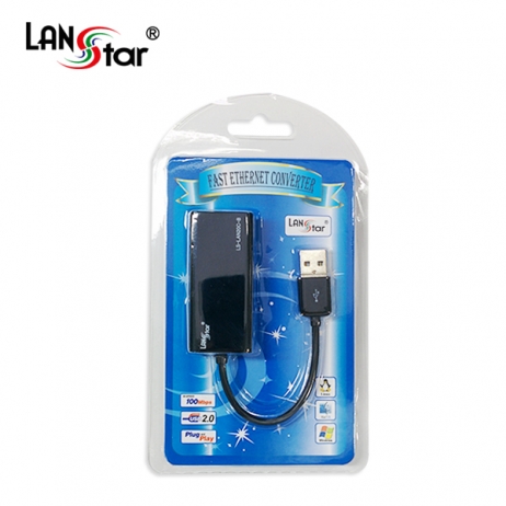 휴대용 USB 2.0 케이블타입 랜카드 블랙 10/100M