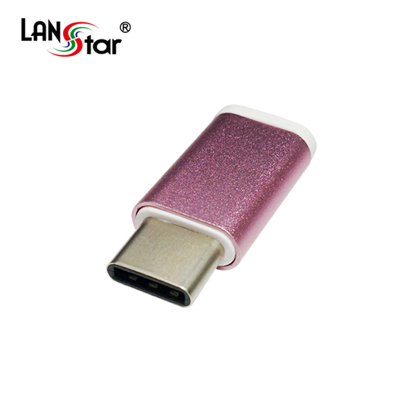 [USB 3.1] 변환젠더, USB 3.1 C/M-Micro B/F, 핑크 Metal-P