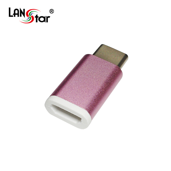 [USB 3.1] 변환젠더, USB 3.1 C/M-Micro B/F, 핑크 Metal-P