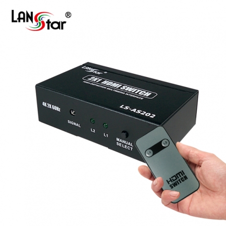 LS-AS202 HDMI 2.0 자동 선택기 2:1 (입력 2port/출력 1port) [UHD 4K*2K 60Hz 지원]