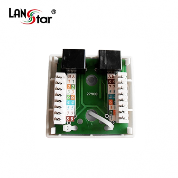 돌출형아웃렛 2port, CAT.5E, 모듈포함, PCB 보급형