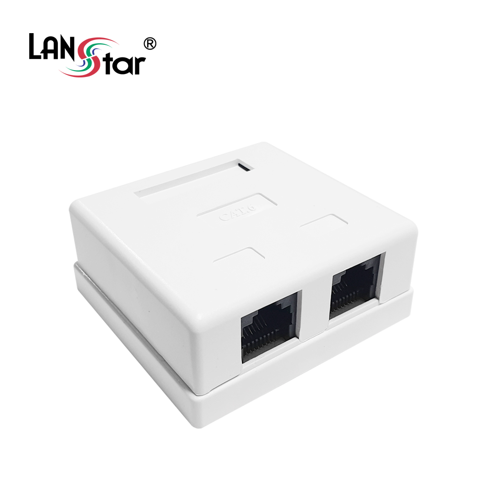 돌출형아웃렛 2port, CAT.6, 모듈포함, PCB 보급형