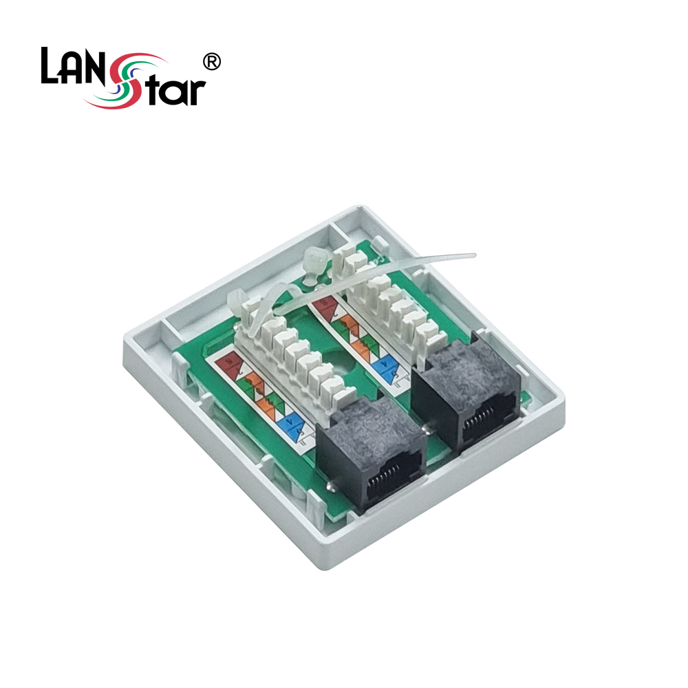 돌출형아웃렛 2port, CAT.6, 모듈포함, PCB 보급형