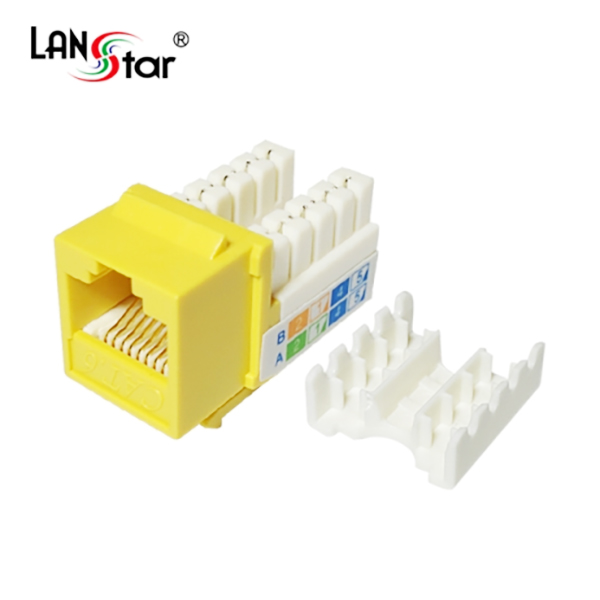 키스톤잭 모듈, CAT.6, 8P8C, Slim type, Yellow, UL규격, 대만산