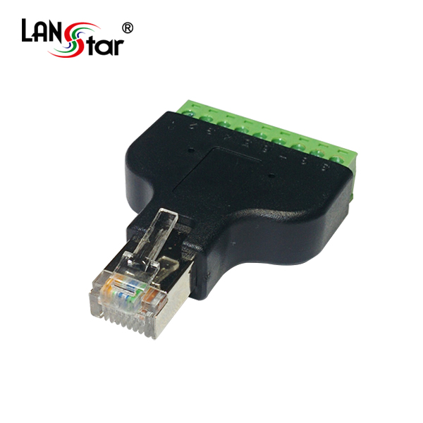 RJ45 FTP Screw 터미널 변환 젠더 RJ45 M To 8핀+1핀(쉴드)