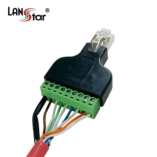 RJ45 FTP Screw 터미널 변환 젠더 RJ45 M To 8핀+1핀(쉴드)