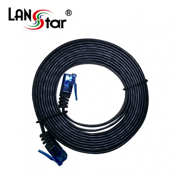 UTP평면 랜케이블 블루콘넥터, CAT.7 DIRECT 2M, BLACK(▶검정◀)