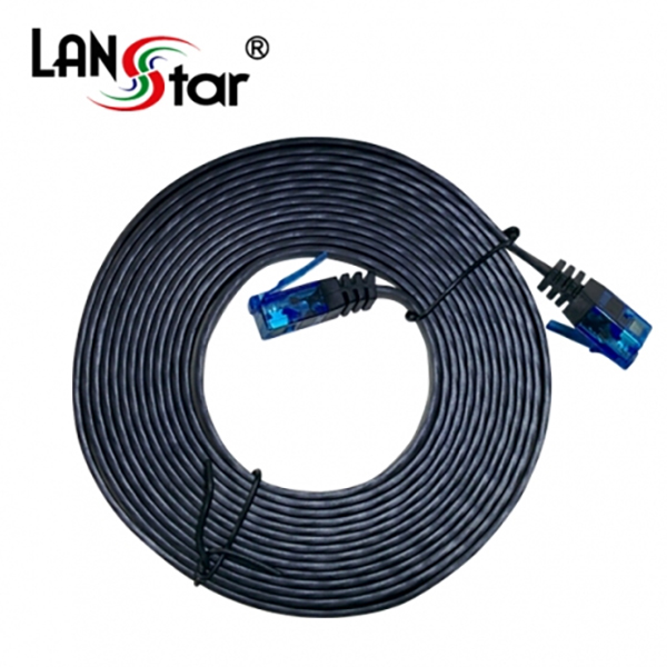 UTP평면 랜케이블 블루콘넥터, CAT.7 DIRECT 5M, BLACK(▶검정◀)