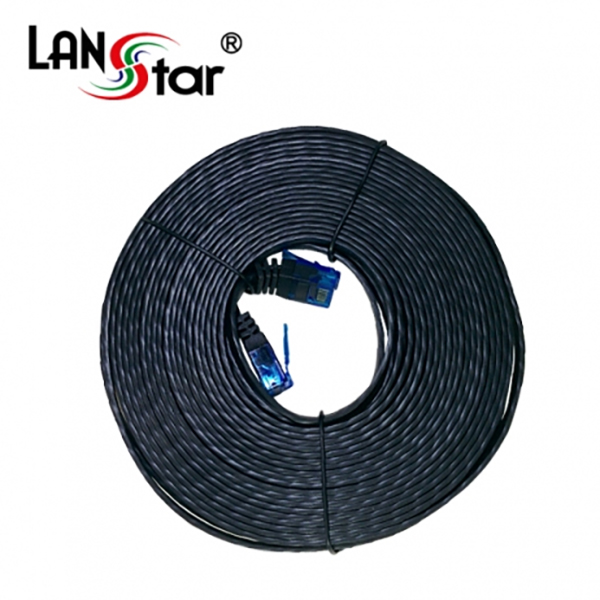 UTP평면 랜케이블 블루콘넥터, CAT.7 DIRECT 10M, BLACK(▶검정◀)