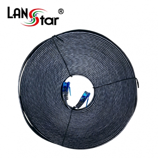 UTP평면 랜케이블 블루콘넥터, CAT.7 DIRECT 20M, BLACK(▶검정◀)