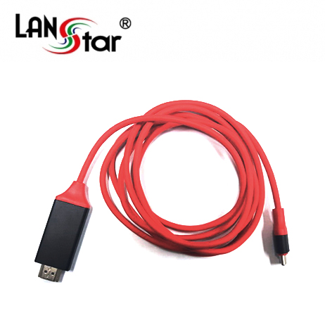 USB 3.1 C-Type TO HDMI 컨버터케이블, 미러링 RED 2M