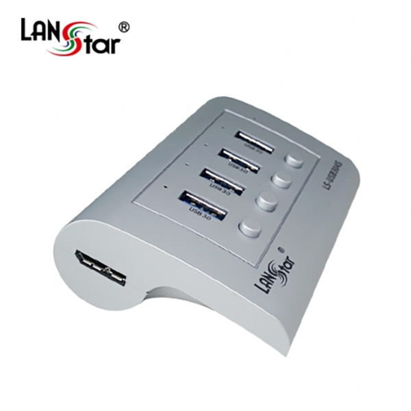 USB허브 , USB3.0 4Port. Silver,무전원/전원추가가능 LS-USB304S
