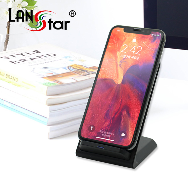 고속 무선충전기,스텐드형, 2Coil, 블랙, 5V/2A,9V/1.8A