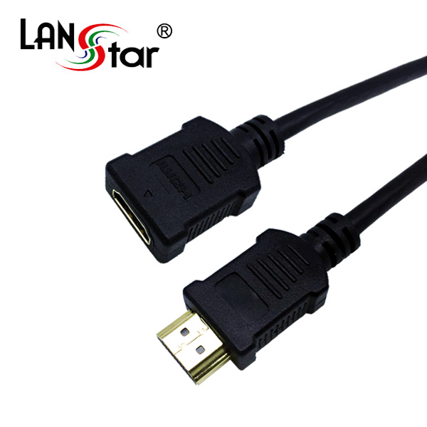 HDMI 2.0 연장 케이블, 19P M／F, Black, 4K 60Hz, 0.15M