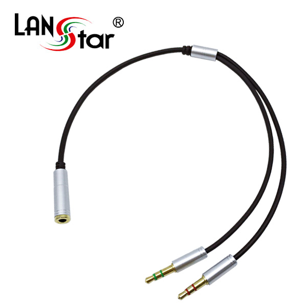 PC 헤드셋 변환케이블 그레이 메탈 0.3M