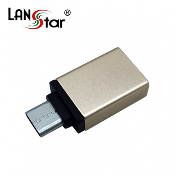 USB 3.1 OTG 젠더 Type C/M-USB - 3.0 A/F, 골드메탈