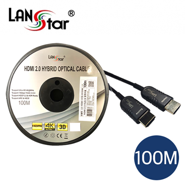 HDMI REAL 2.0 하이브리드 광케이블 , 19P M/M, Black, 4K*2K 60Hz 100M