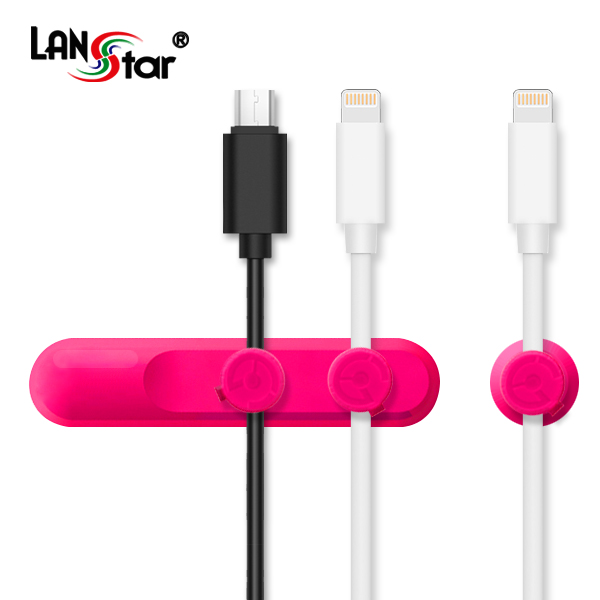 마그네틱 케이블 홀더 3PCS 핑크