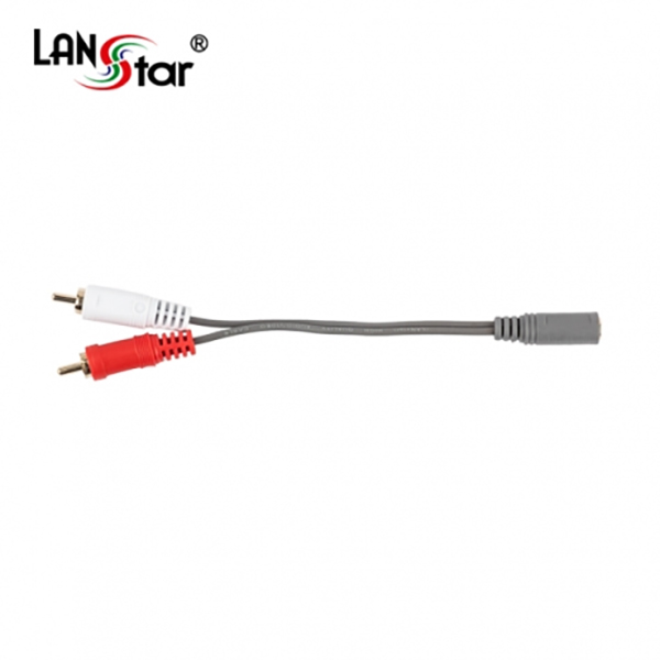 젠더케이블 , 2RCA／M-3.5／F, 0.15M